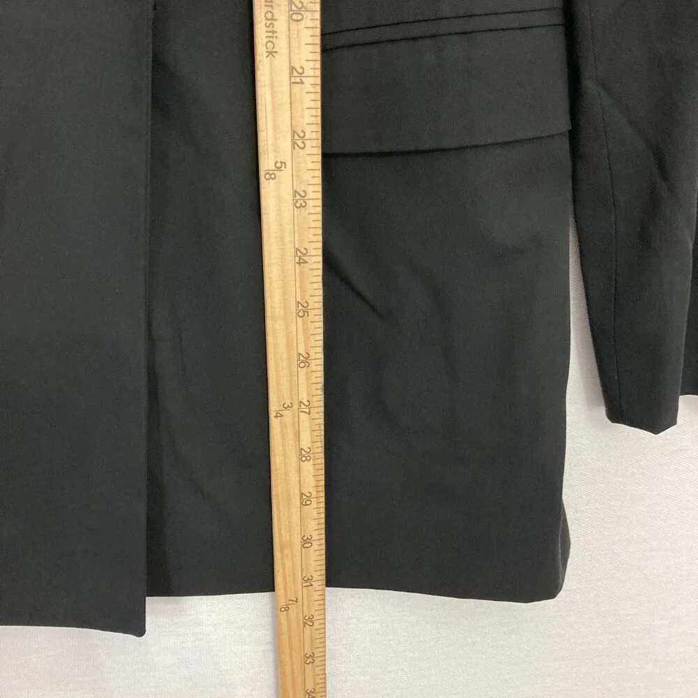 J. Crew Women's Black Wool Blend Long Line Jacket Blazer size 14 Office Career - Picture 6 of 10